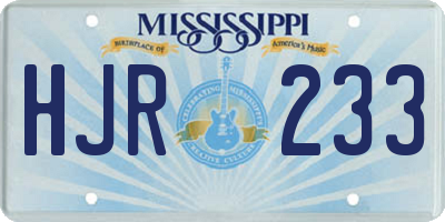 MS license plate HJR233