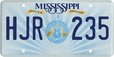 MS license plate HJR235