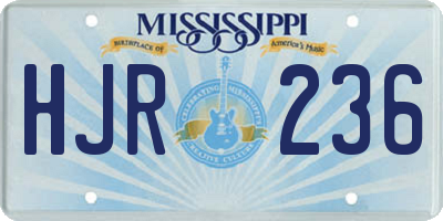 MS license plate HJR236