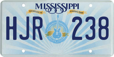 MS license plate HJR238