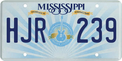 MS license plate HJR239