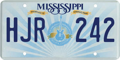 MS license plate HJR242