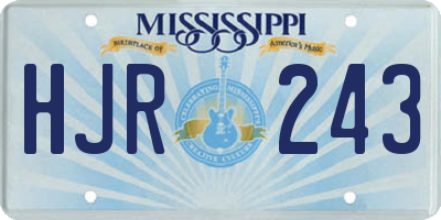 MS license plate HJR243