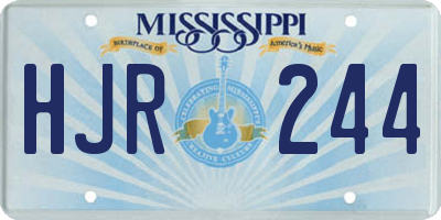 MS license plate HJR244