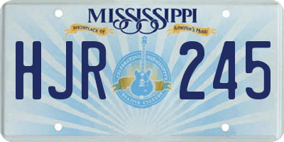 MS license plate HJR245