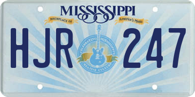 MS license plate HJR247