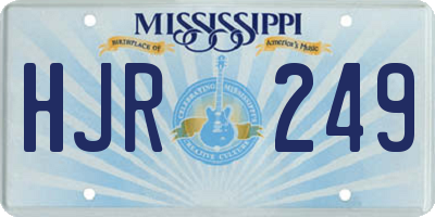 MS license plate HJR249