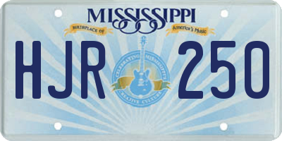 MS license plate HJR250
