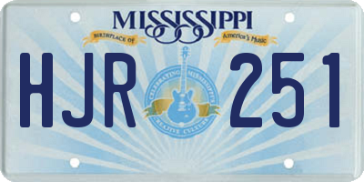 MS license plate HJR251