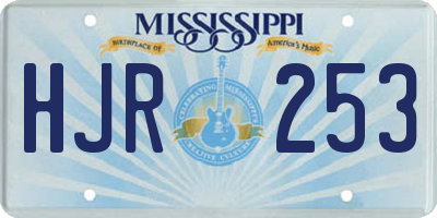 MS license plate HJR253