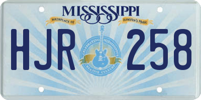 MS license plate HJR258