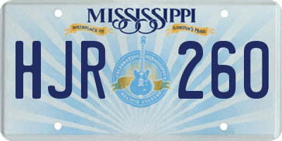 MS license plate HJR260
