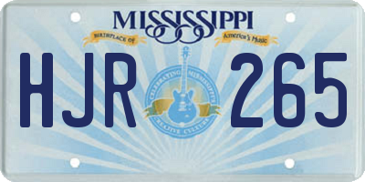 MS license plate HJR265