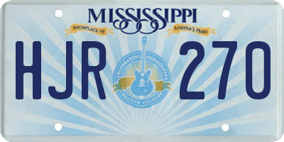 MS license plate HJR270