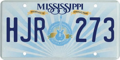 MS license plate HJR273