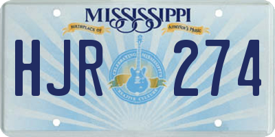 MS license plate HJR274