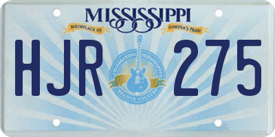 MS license plate HJR275