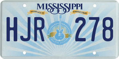 MS license plate HJR278