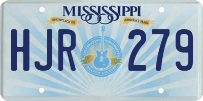 MS license plate HJR279