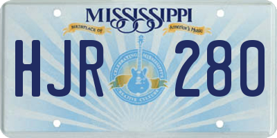 MS license plate HJR280