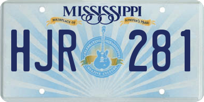 MS license plate HJR281