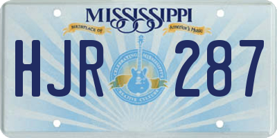 MS license plate HJR287