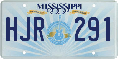 MS license plate HJR291