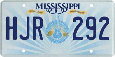 MS license plate HJR292