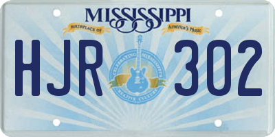 MS license plate HJR302