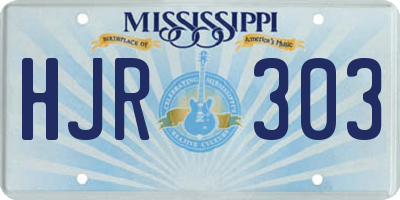 MS license plate HJR303