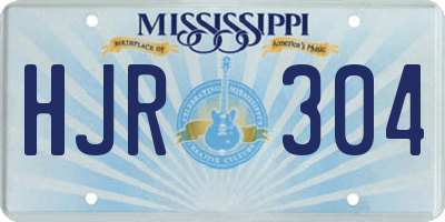 MS license plate HJR304