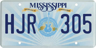 MS license plate HJR305