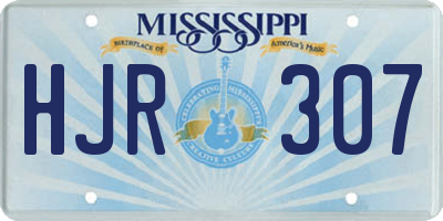 MS license plate HJR307
