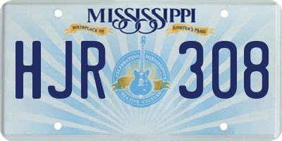 MS license plate HJR308