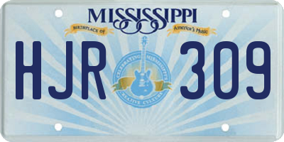 MS license plate HJR309
