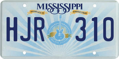 MS license plate HJR310