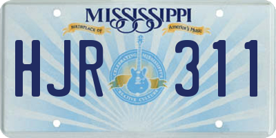 MS license plate HJR311