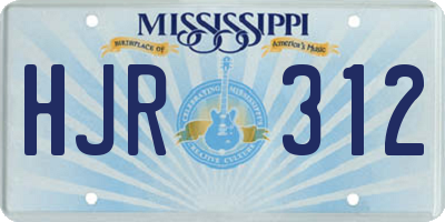 MS license plate HJR312