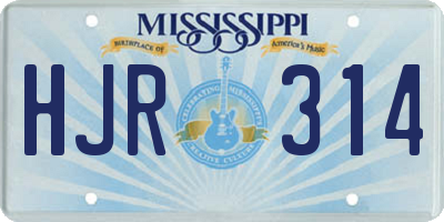 MS license plate HJR314