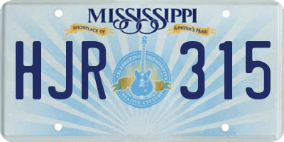MS license plate HJR315