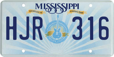 MS license plate HJR316