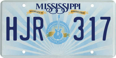 MS license plate HJR317
