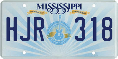 MS license plate HJR318