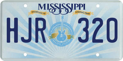 MS license plate HJR320