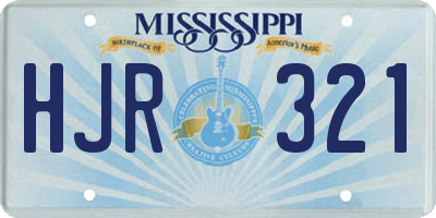 MS license plate HJR321