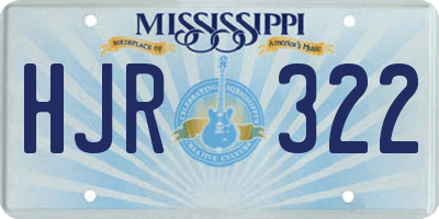 MS license plate HJR322