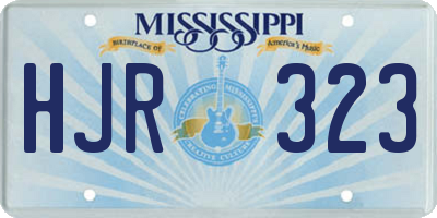 MS license plate HJR323
