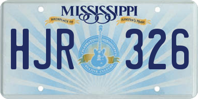 MS license plate HJR326