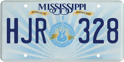 MS license plate HJR328
