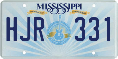 MS license plate HJR331